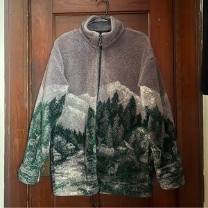True Vintage Scenic Fleece Zip Up